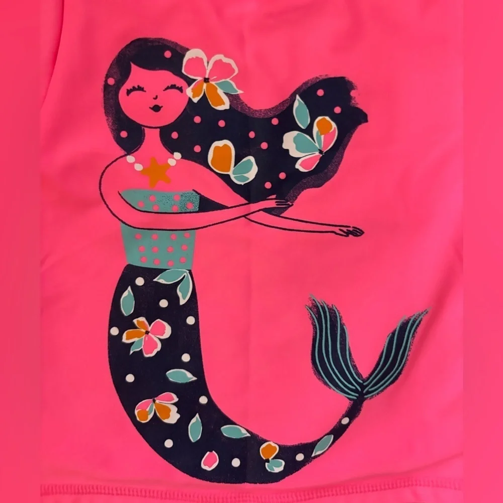 Carter’s Mermaid Rash Guard Swim Set 3T Pink Navy 2 Piece Swimsuit